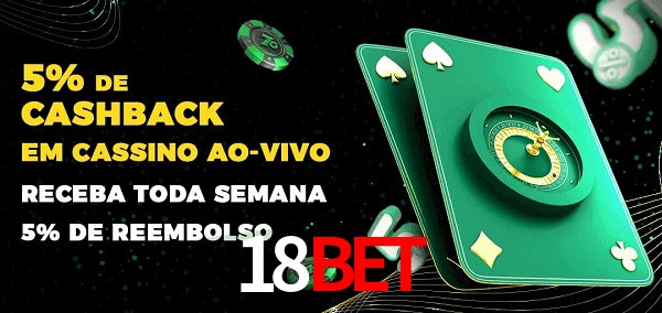 Promoções do cassino ao Vivo 18bet